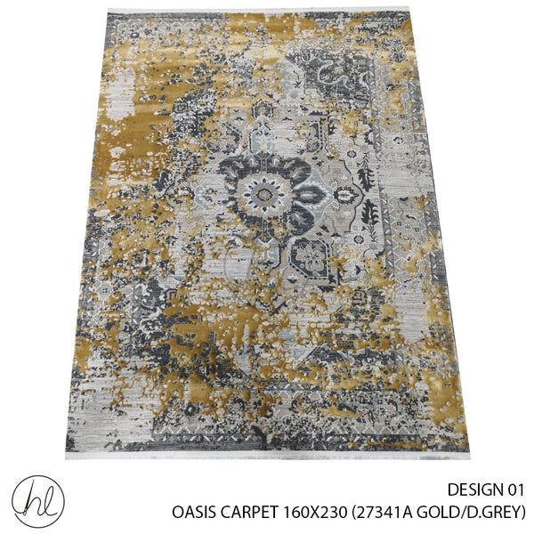 OASIS CARPET (160X230) (DESIGN 01) (GOLD/D.GREY)