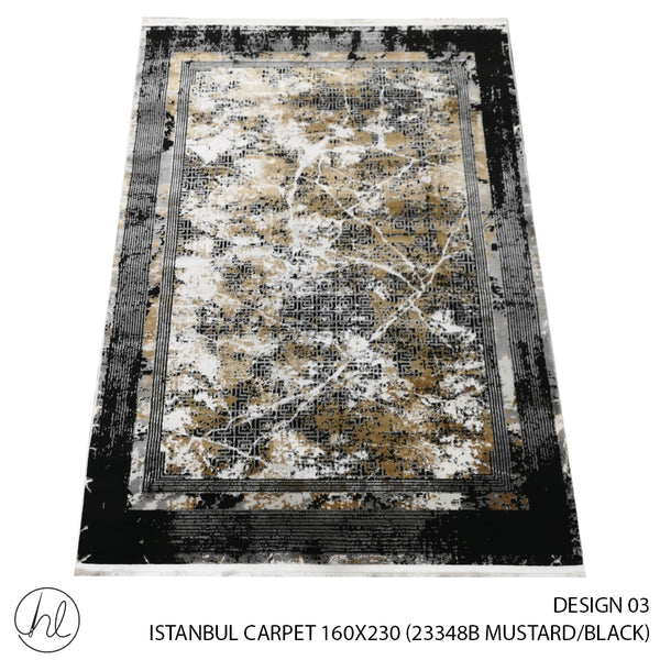 ISTANBUL CARPET 160X230 (DESIGN 03) (MUSTARD/BLACK)