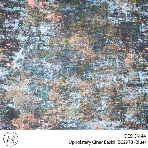 Cinar Baskili Upohlstery (DESIGN 44) (Blue) (140cm Wide) Price Per m