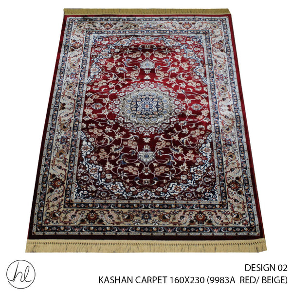 KASHAN CARPET (160X230) (DESIGN 02) (RED/BEIGE)