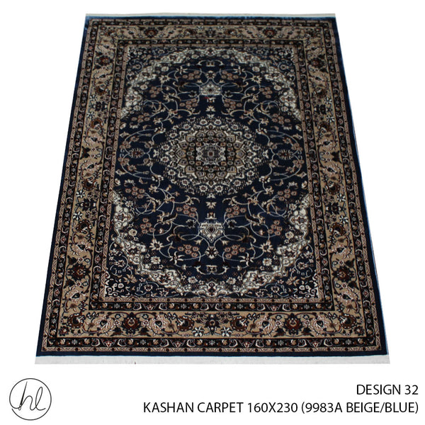 KASHAN CARPET (160X230) (DESIGN 32) (BEIGE/BLUE)