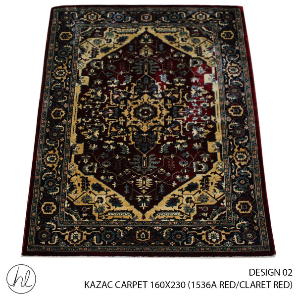 KAZAC CARPET (160X230) (DESIGN 02) (RED/CLARET RED)