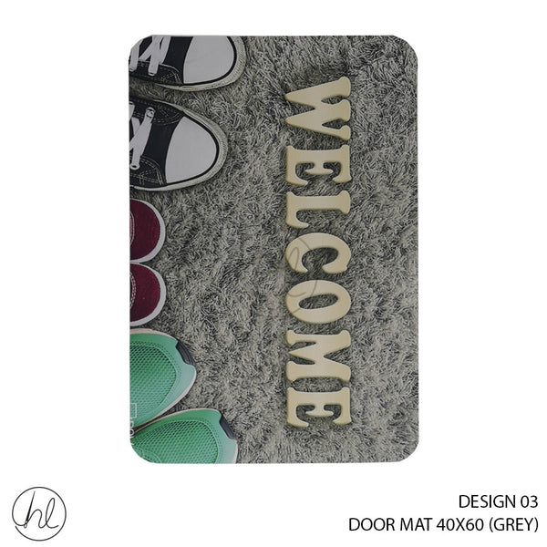 DOOR MAT (40X60) (DESIGN 03) (GREY)