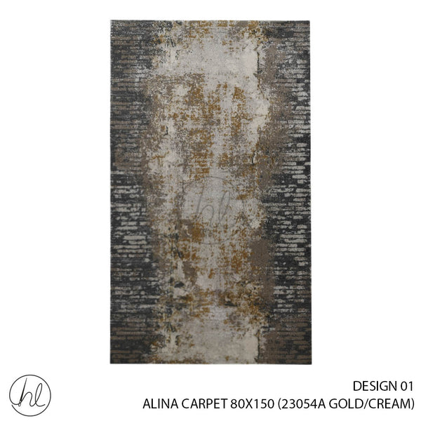 ALINA CARPET (80X150) (DESIGN 01) (GOLD/CREAM)