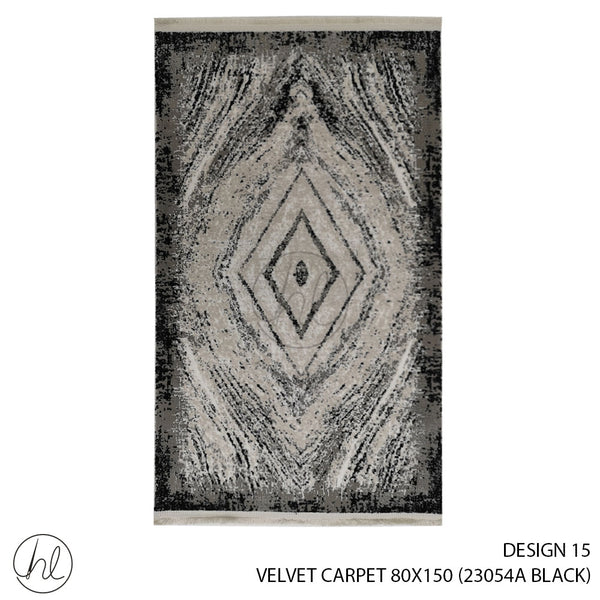 VELVET CARPET (80X150) (DESIGN 15) (BLACK)