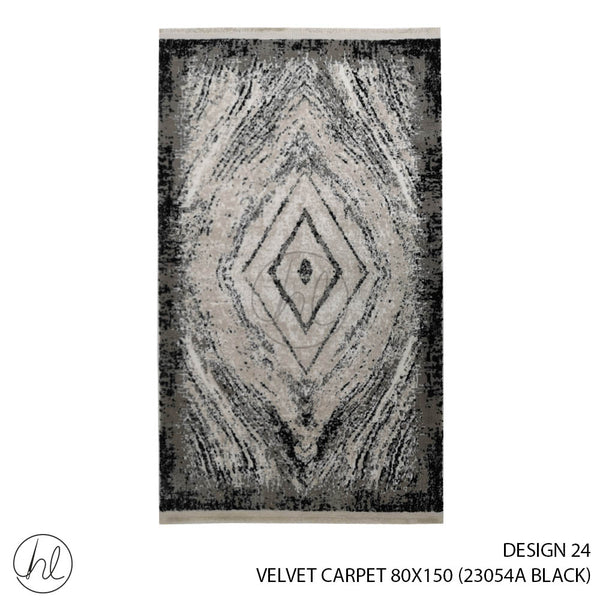 VELVET CARPET (80X150) (DESIGN 24) (BLACK)