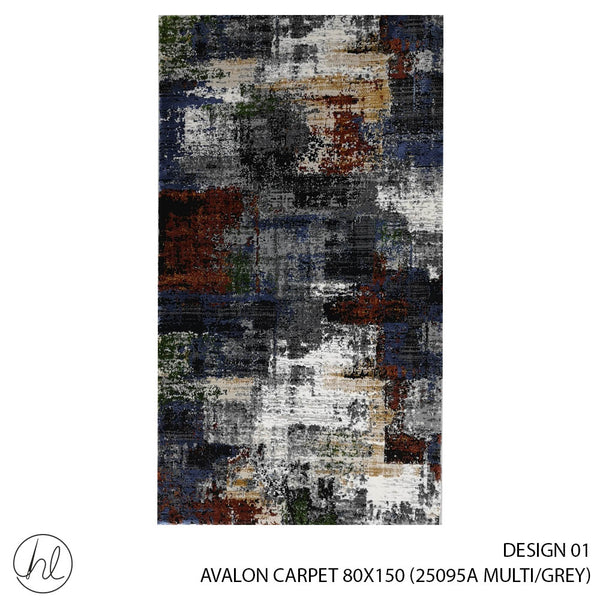 AVALON CARPET (80X150) (DESIGN 01) (MULTI/GREY)