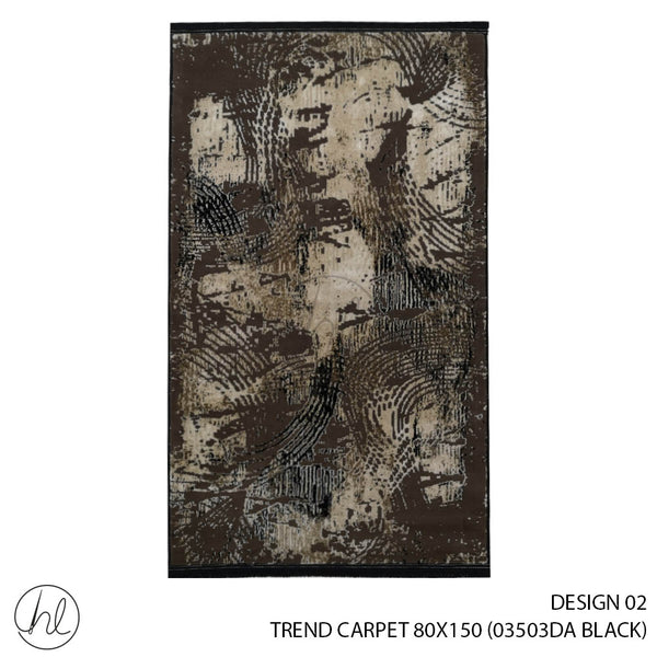 TREND CARPET (80X150) (DESIGN 02) (BLACK)