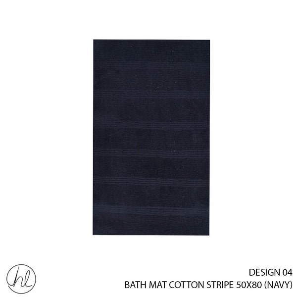 BATH MAT COTTON STRIPE (50X80) (DESIGN 04) (NAVY)