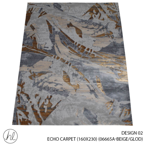 ECHO CARPET (160X230) (DESIGN 02) (BEIGE/GOLD)