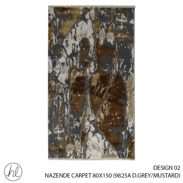 NAZENDE CARPET (80X150) (DESIGN 02) (DARK GREY/MUSTARD)