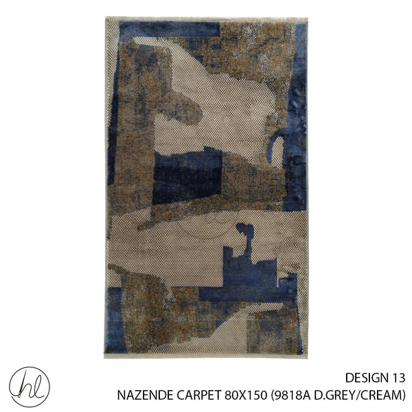 NAZENDE CARPET (80X150) (DESIGN 13) (NAVY/CREAM)