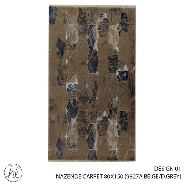 NAZENDE CARPET (80X150) (DESIGN 01) (BEGIE/DARK GREY)