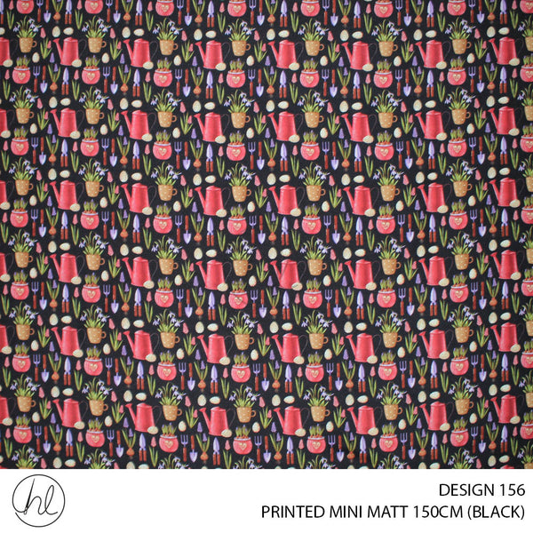 PRINTED MINI MATT (DESIGN 156) (150CM) (PER M) (BLACK)