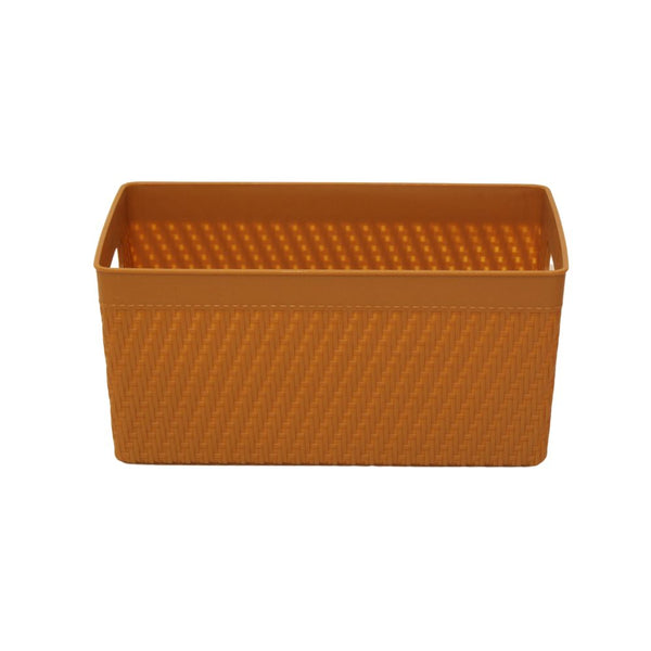 BASKET STORAGE WOVEN BROWN MED