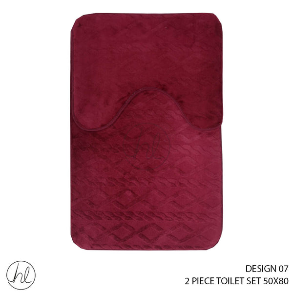 2 PIECE TOILET SET (50X80) (DESIGN 07) (ABY-4957) (RED VIOLET)