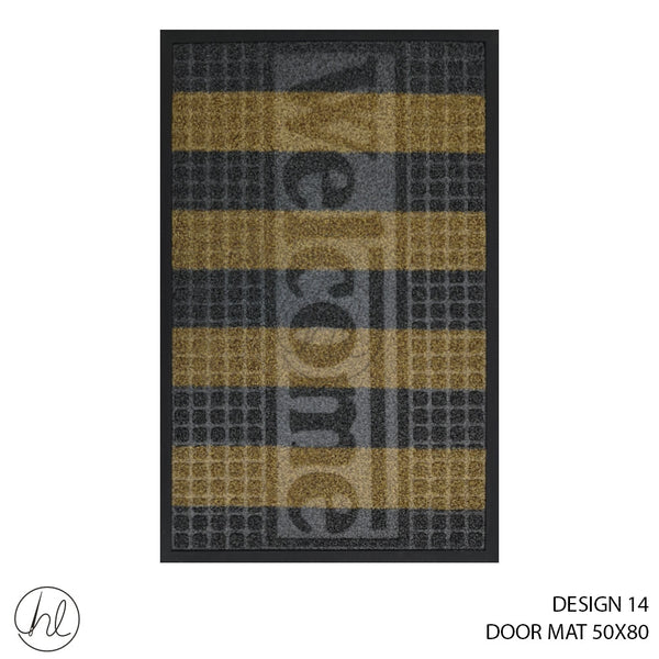 DOOR MAT (50X80) (DESIGN 14) (ABY-4986) (BEIGE/CHARCOAL)