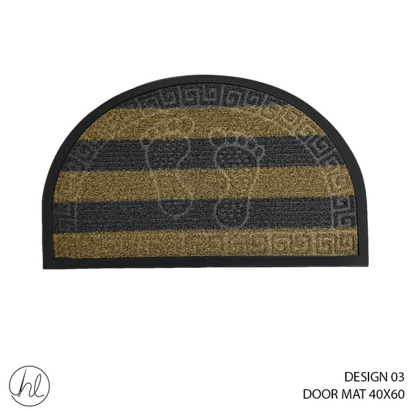 DOOR MAT (40X60) (DESIGN 03) (ABY-4987) (CHARCOAL/BEIGE)