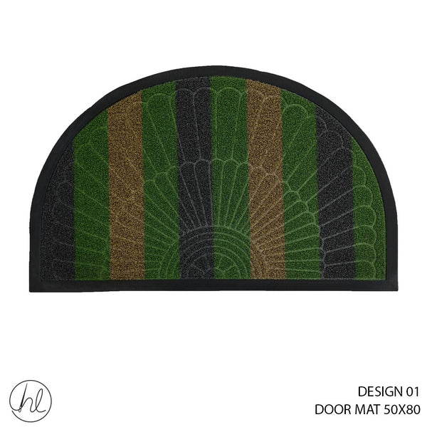 DOOR MAT (50X80) (DESIGN 01) (ABY-4989) (CHARCOAL/GREEN)