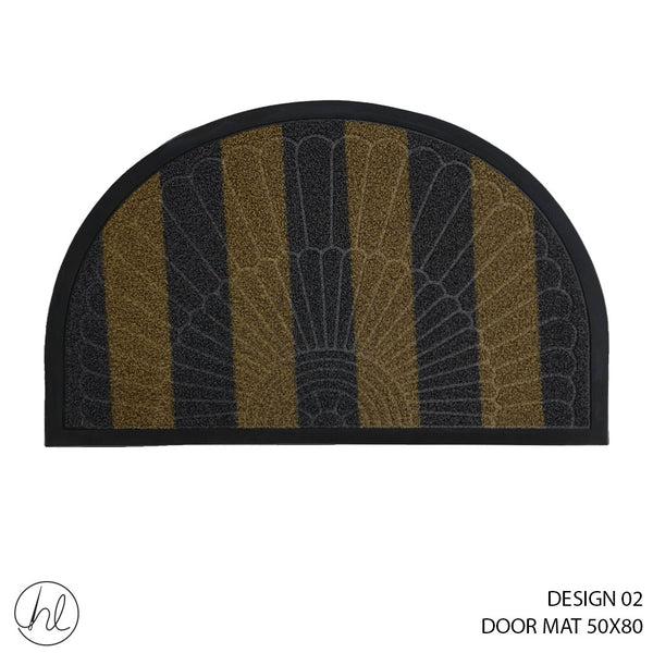 DOOR MAT (50X80) (DESIGN 02) (ABY-4989) (CHARCOAL/BEIGE)