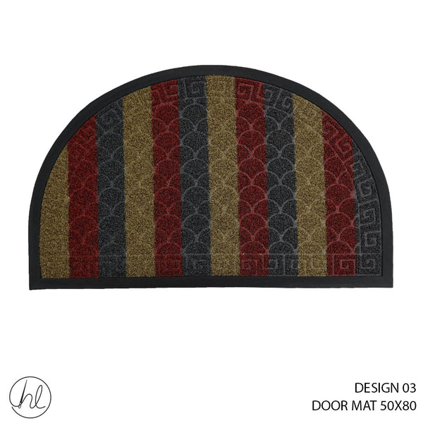 DOOR MAT (50X80) (DESIGN 03) (ABY-4989) (CHARCOAL/RED)