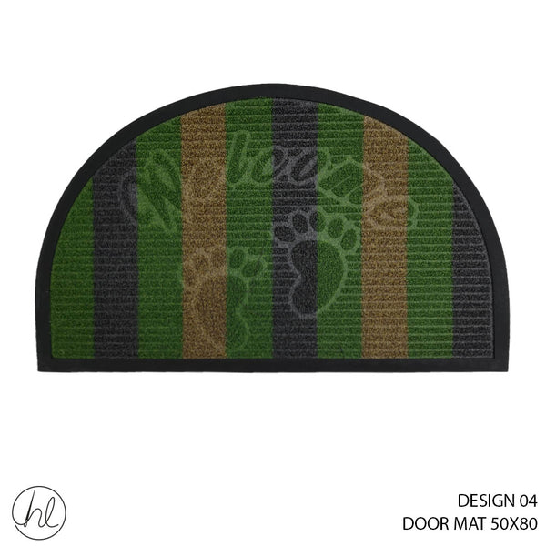 DOOR MAT (50X80) (DESIGN 04) (ABY-4989) (CHARCOAL/GREEN)