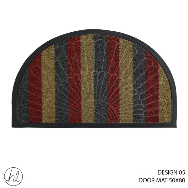DOOR MAT (50X80) (DESIGN 05) (ABY-4989) (CHARCOAL/RED)