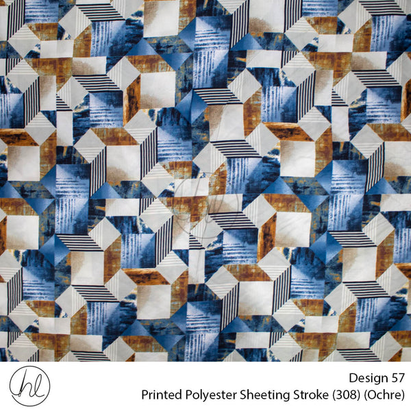 Printed Polyester Sheeting (240cm) (Stroke) (Ochre) (Per m)