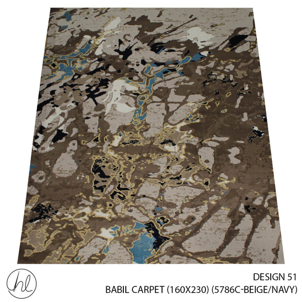 BABIL CARPET (160X230) (DESIGN 51) (BEIGE/NAVY)