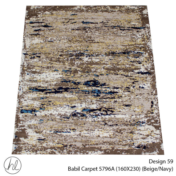 Babil Carpet (160X230) (Design 59) (Beige/Navy)