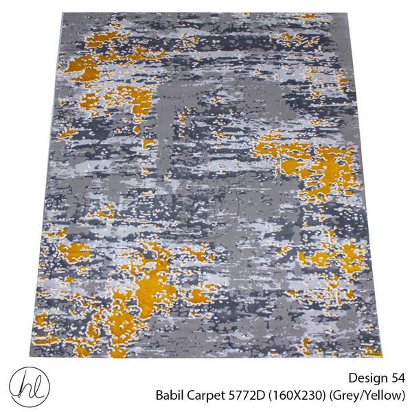 Babil Carpet (160X230) (Design 54) (Grey/Yellow)