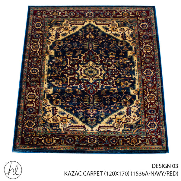 KAZAC CARPET 120X170 (DESIGN 03) (NAVY/RED)