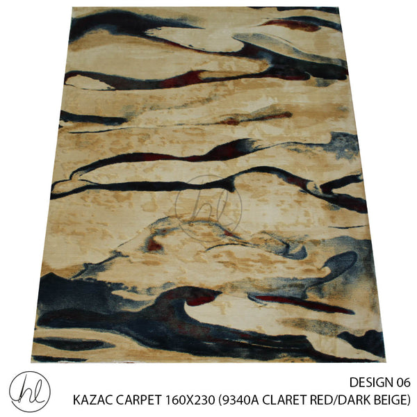 KAZAC CARPET (160X230) (DESIGN 06) (CLARET RED/DARK BEIGE)