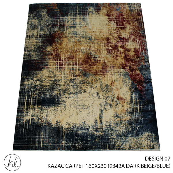 KAZAC CARPET (160X230) (DESIGN 07) (CLARET DARK BEIGE/BLUE)