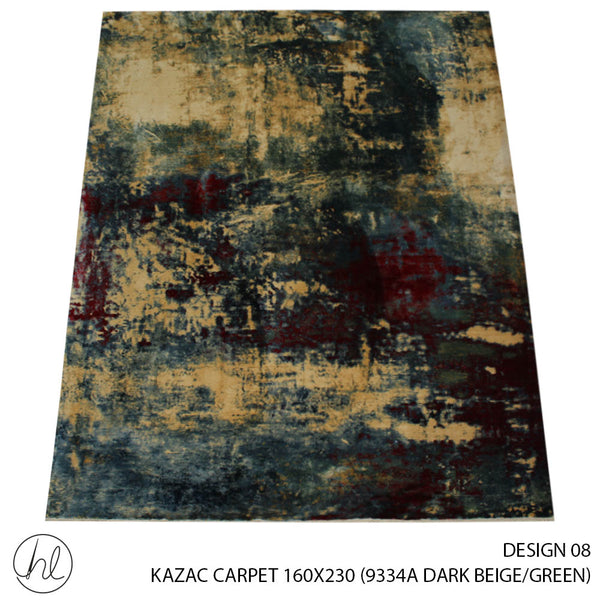 KAZAC CARPET (160X230) (DESIGN 08) (DARK BEIGE/GREEN)