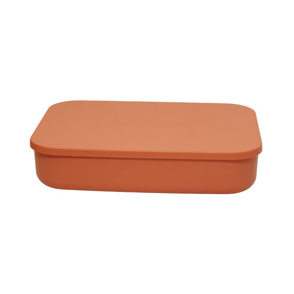 STORAGE BOX W LID -SOLID ORANGE MED