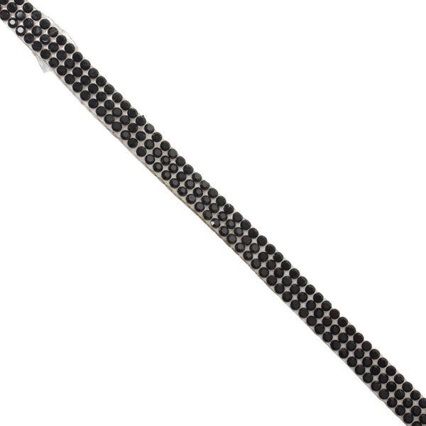 BRAID DIAMANTE IRON ON BLACK DNT023