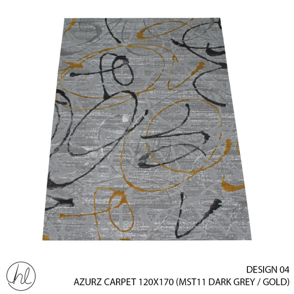 AZURA CARPET (120X170) (DESIGN 04) (DARK GREY / GOLD)