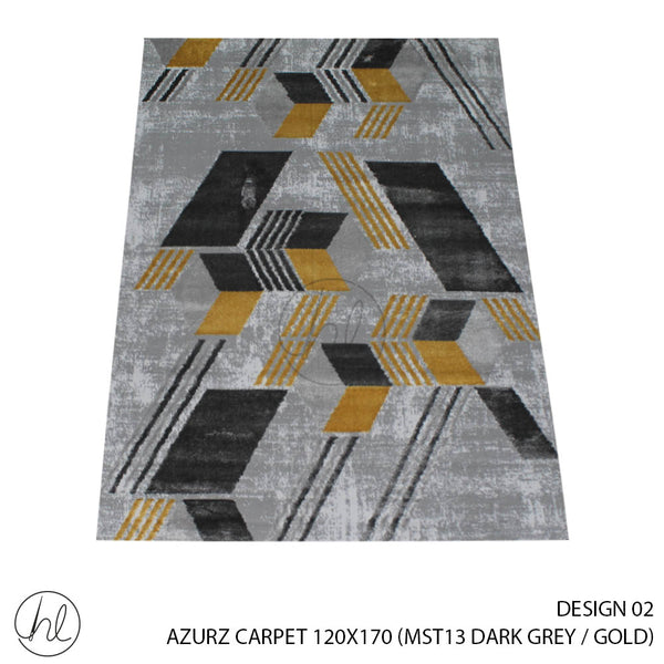 AZURA CARPET (120X170) (DESIGN 02) (DARK GREY / GOLD)