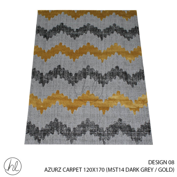 AZURA CARPET (120X170) (DESIGN 08) (DARK GREY / GOLD)