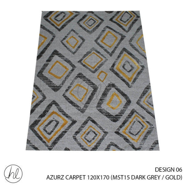 AZURA CARPET (120X170) (DESIGN 06) (DARK GREY / GOLD)