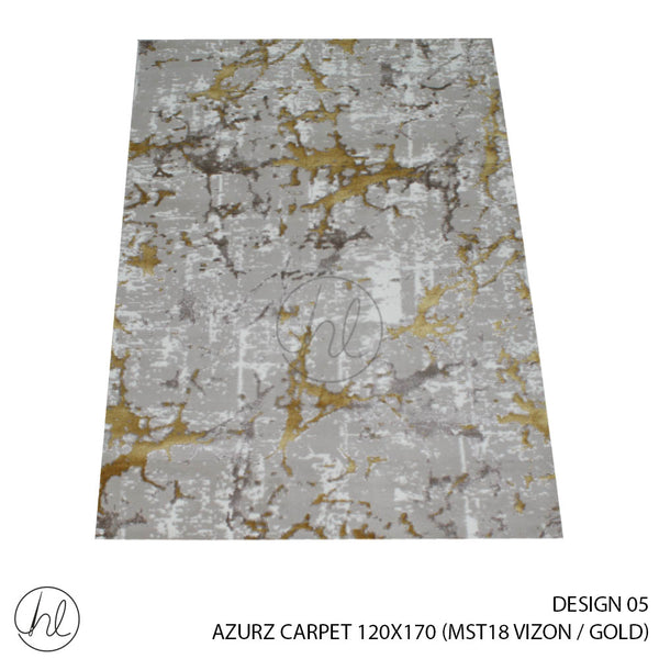 AZURA CARPET (120X170) (DESIGN 05) (DARK GREY / GOLD)