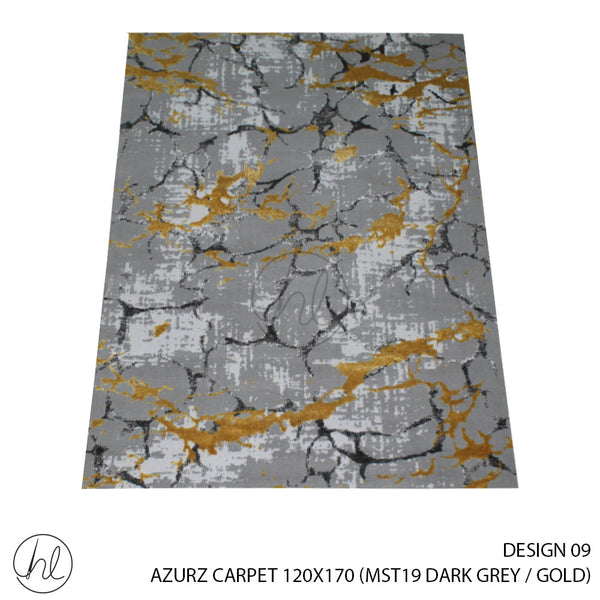 AZURA CARPET (120X170) (DESIGN 09) (DARK GREY / GOLD)