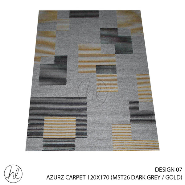 AZURA CARPET (120X170) (DESIGN 07) (DARK GREY / GOLD)