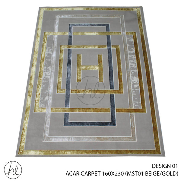 ACAR CARPET (160X230) (DESIGN 01) (BEIGE/GOLD)