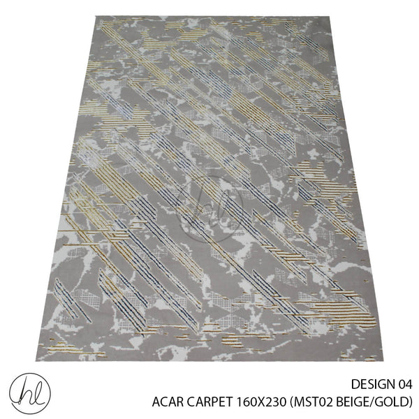 ACAR CARPET (160X230) (DESIGN 04) (BEIGE/GOLD)