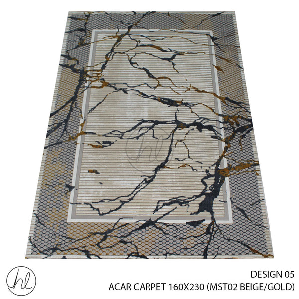 ACAR CARPET (160X230) (DESIGN 05) (BEIGE/GOLD)