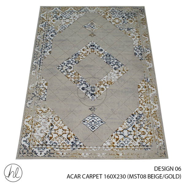 ACAR CARPET (160X230) (DESIGN 06) (BEIGE/GOLD)