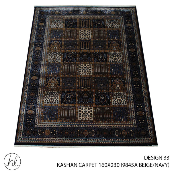 KASHAN CARPET (160X230) (DESIGN 33) (BEIGE/NAVY)