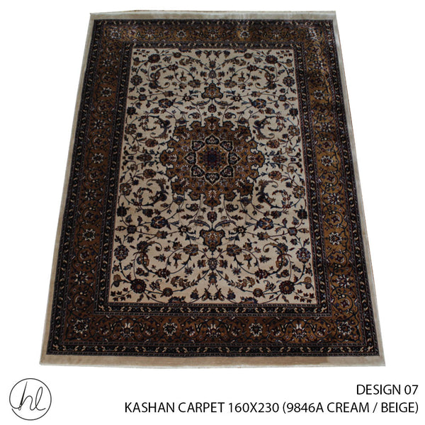 KASHAN CARPET (160X230) (DESIGN 07) (CREAM/BEIGE)